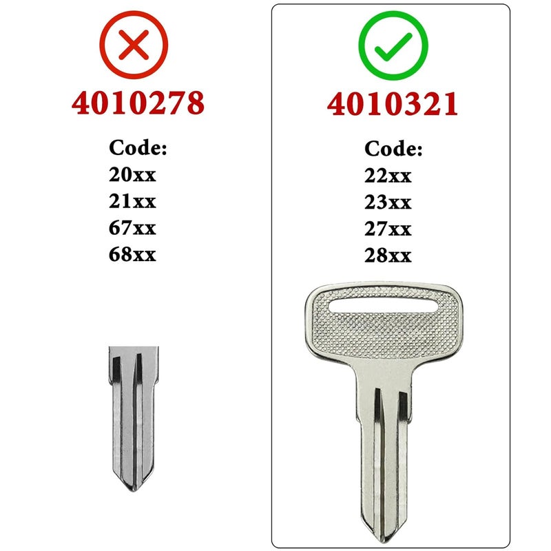 gradora 4PCS 4010321 Ignition Keys Blanks Replacement for Po-laris 4 Wheeler ATV Ranger RZR Snowmobile Fits Key Code 22 23 27 28 Series - Image 5